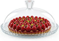 Glass Cake Plate with Dome, Clear Glass Cake Plate, Multifunctional Serving Plate, Elegant Dessert Display for