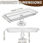 Glass Cake Stand Dessert Tray Candy Cake Serving Plate 11.7inch Serving Platter Footed Buffet for Wedding, alternate view 3