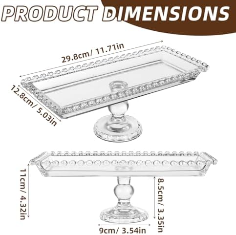 Glass Cake Stand Dessert Tray Candy Cake Serving Plate 11.7inch Serving Platter Footed Buffet for Wedding, alternate view 3