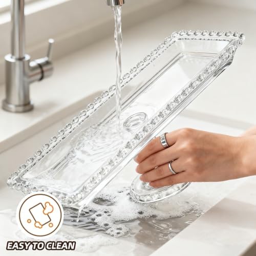 Glass Cake Stand Dessert Tray Candy Cake Serving Plate 11.7inch Serving Platter Footed Buffet for Wedding, alternate view 4