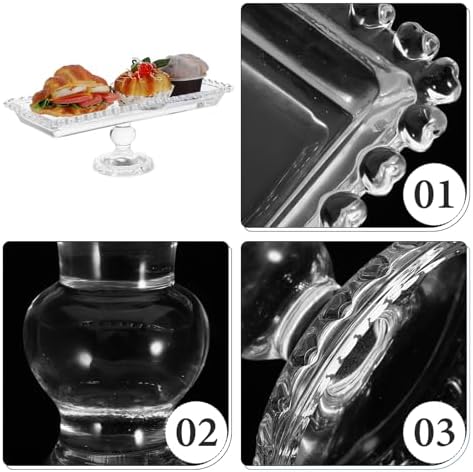 Glass Cake Stand Dessert Tray Candy Cake Serving Plate 11.7inch Serving Platter Footed Buffet for Wedding, alternate view 5