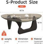 Glass Coffee Table, Mid Century Modern Coffee Table, Coffee Table for Living Room Center Table Suitable for, alternate view 2