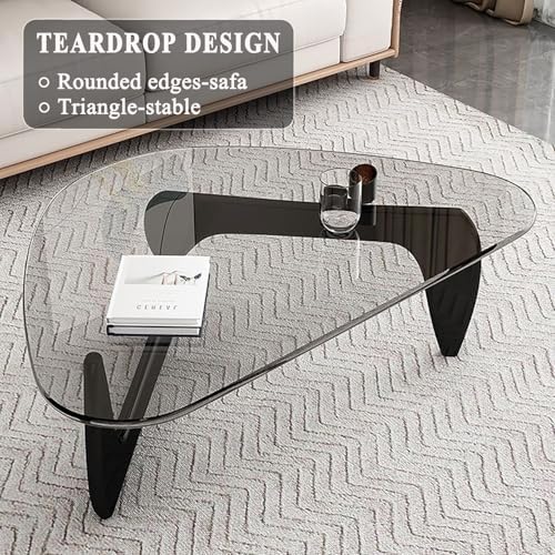 Glass Coffee Table, Mid Century Modern Coffee Table, Coffee Table for Living Room Center Table Suitable for, alternate view 4