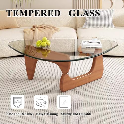 Glass Coffee Table, Mid Century Modern Coffee Table, Coffee Table for Living Room Center Table Suitable for, alternate view 3
