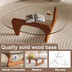 Glass Coffee Table, Mid Century Modern Coffee Table, Coffee Table for Living Room Center Table Suitable for, alternate view 5