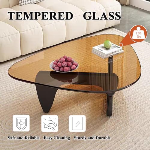 Glass Coffee Table, Mid Century Modern Coffee Table, Coffee Table for Living Room Center Table Suitable for, alternate view 3