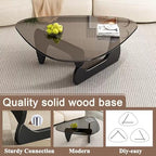 Glass Coffee Table, Mid Century Modern Coffee Table, Coffee Table for Living Room Center Table Suitable for, alternate view 4