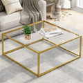Glass Coffee Table, Small Square Coffee Table for Living Room, Simple Modern Center Tables for Small Spaces