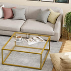 Glass Coffee Table, Small Square Coffee Table for Living Room, Simple Modern Center Tables for Small Spaces, alternate view 7