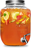 Glass Drink Dispenser with Stand & Stainless Steel Spigot - 1 Gallon drink dispensers for parties, glass