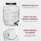 Glass Drink Dispenser with Stand & Stainless Steel Spigot - 1 Gallon drink dispensers for parties, glass, alternate view 6