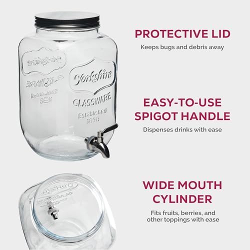 Glass Drink Dispenser with Stand & Stainless Steel Spigot - 1 Gallon drink dispensers for parties, glass, alternate view 6