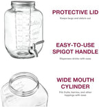 Glass Drink Dispenser with Stand, Steel Spigot, 1 Gallon, 2-Pack, alternate view 4
