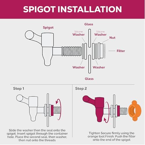 Glass Drink Dispenser with Stand, Steel Spigot, 1 Gallon, 2-Pack, alternate view 6