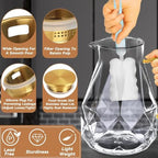 Glass Pitcher, 2.2 Liter Water Pitcher With Lid in Transparent, alternate view 3