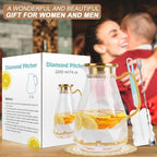 Glass Pitcher, 2.2 Liter Water Pitcher With Lid in Transparent, alternate view 7