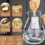 Glass Pitcher, 74.4 oz Water Pitcher With Lid in Transparent, alternate view 3