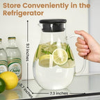 Glass Pitcher with Lid, 68oz Borosilicate Water Jug in Black, alternate view 3
