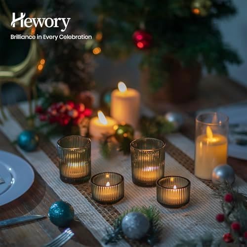 Glass Tealight Candle Holder: 24 PCS Green Votive Candle Holders in Dark Green, alternate view 3
