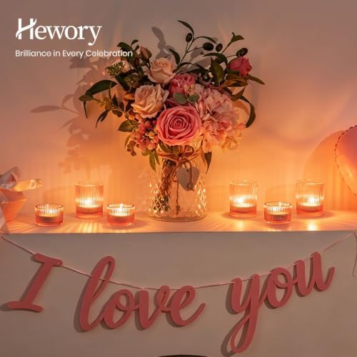 Glass Tealight Candle Holder: 24 PCS Pink Votive Candle Holders Bulk in Pink, alternate view 7