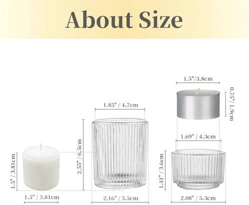 Glass Tealight Candle Holder: 8 PCS Clear Votive Candle Holders Bulk in Clear, alternate view 2