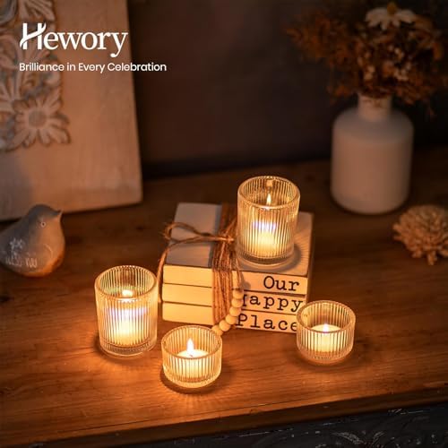 Glass Tealight Candle Holder: 8 PCS Clear Votive Candle Holders Bulk in Clear, alternate view 6