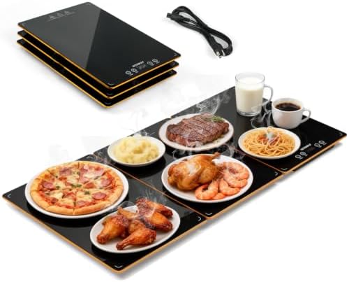 Glass Top Warming Tray, Electric Food Warmers for Parties Buffet