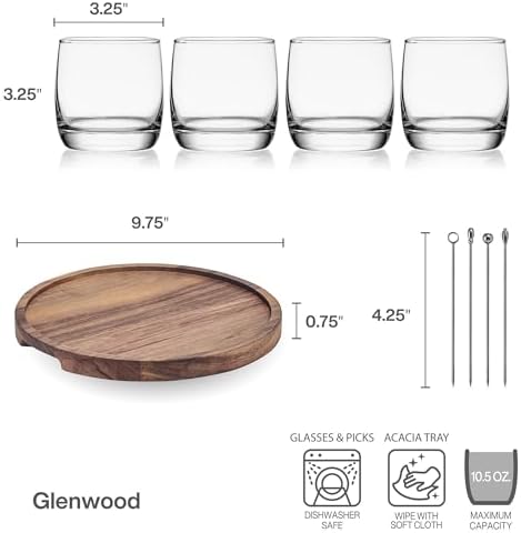 Glenwood Double Old Fashioned Barware Entertaining Set, 9 Piece, alternate view 3