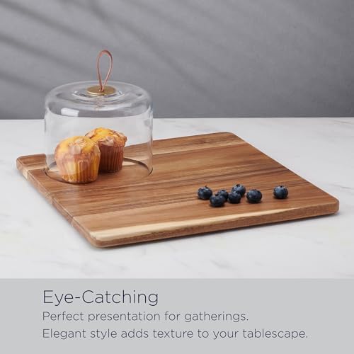 Glenwood Square Serve Board Tray with Glass Cloche Dome, 14 inch, alternate view 4