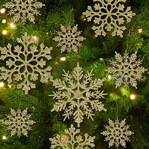 Glitter Snowflake Ornaments for Christmas Tree Decorations