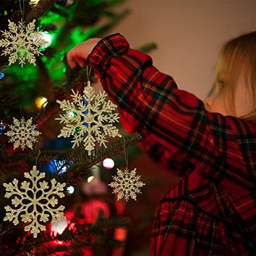 Glitter Snowflake Ornaments for Christmas Tree Decorations, alternate view 2