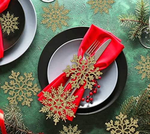 Glitter Snowflake Ornaments for Christmas Tree Decorations, alternate view 4