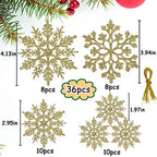 Glitter Snowflake Ornaments for Christmas Tree Decorations, alternate view 5