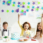 Glitter Star Garland Banner Christmas Decor 130 Feet Star Hanging Banner Twinkle Backdrop for Homecoming, alternate view 2