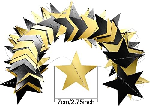 Glitter Star Garland Banner Decoration, 130 Feet Bright Gold Star Hanging Bunting Banner Backdrop for Engagement, alternate