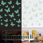 Glow in The Dark 3D Butterfly 24 Pcs 3 Sizes, Luminous Butterfly Stickers for Ceiling or Wall, Glow in The Dark