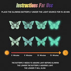 Glow in The Dark 3D Butterfly 24 Pcs 3 Sizes, Luminous Butterfly Stickers for Ceiling or Wall, Glow in The Dark, alternate