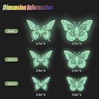 Glow in The Dark 3D Butterfly 24 Pcs 3 Sizes, Luminous Butterfly Stickers for Ceiling or Wall, Glow in The Dark, alternate