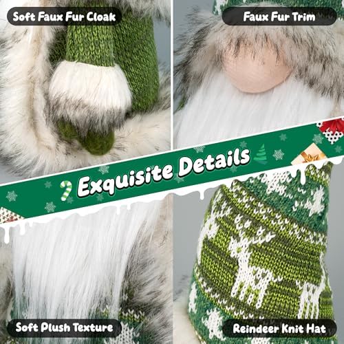 Gnome Christmas Decorations - Plush Scandinavian Tabletop Gnome, alternate view 3