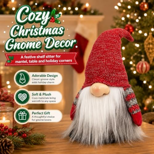 Gnome Christmas Decorations, Plush Swedish Santa Tomte Elf, alternate view 2
