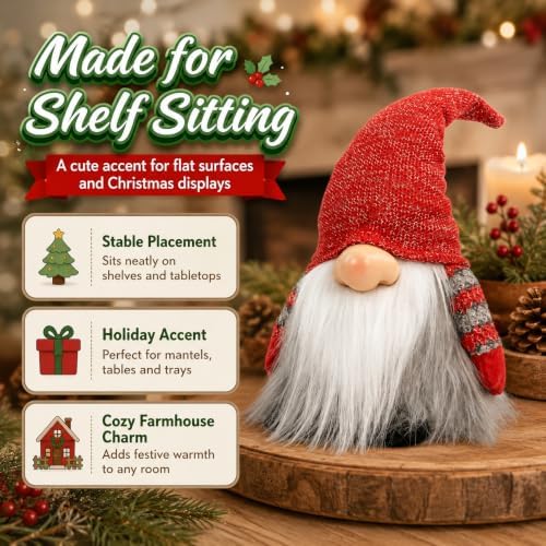 Gnome Christmas Decorations, Plush Swedish Santa Tomte Elf, alternate view 3