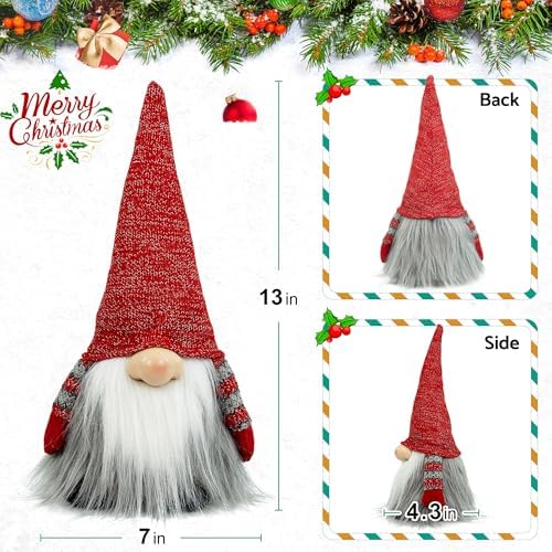 Gnome Christmas Decorations, Plush Swedish Santa Tomte Elf, alternate view 5