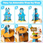 Go Fishing Cupcake Stand - 3 Tiered Fish Birthday Party Decorations in Blue、green, alternate view 5