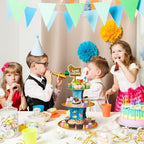 Go Fishing Cupcake Stand - 3 Tiered Fish Birthday Party Decorations in Blue、green, alternate view 6