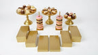 Gold 11Pcs Metal Dessert Display Set Round Cake Stand Riser Platter in Gold, alternate view 5