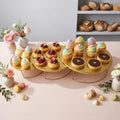 Gold 3Pcs Half-Circle Nesting Metal Cake Stand Set 8/10/12 Inch Tray in Gold