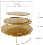 Gold 3Pcs Half-Circle Nesting Metal Cake Stand Set 8/10/12 Inch Tray in Gold, alternate view 2