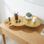 Gold 3Pcs Half-Circle Nesting Metal Cake Stand Set 8/10/12 Inch Tray in Gold, alternate view 3