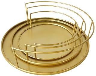 Gold 3Pcs Half-Circle Nesting Metal Cake Stand Set 8/10/12 Inch Tray in Gold, alternate view 7