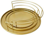Gold 3Pcs Half-Circle Nesting Metal Cake Stand Set 8/10/12 Inch Tray in Gold, alternate view 7